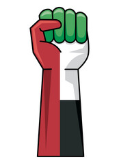 Sticker - UAE flag in hand fist