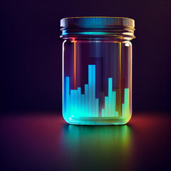 Digital Graph Data Inside A Jar | Data Storage | Created Using Midjourney and Photoshop
