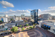 Elevated view of Centenary Square, Birmingham, England, UK.