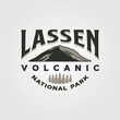 lassen volcanic logo design, mountain adventure travel vintage logo design