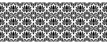 Black And White Vector Lotus Flower Border Design