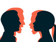 © tiena - Woman and man holding back their anger. The concept of hidden aggression. Illustration on a transparent background