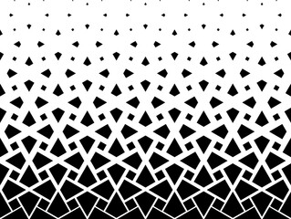 Geometric pattern of black figures on a white background.Arabic ornament.Option with a AVERAGE fade out.31 figurs in height.SCALE method