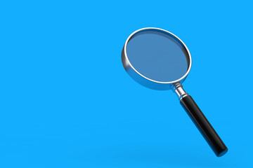 Poster - Business Search and Analysis Concept. Search Magnifying Glass Loupe Tool Instrument. 3d Rendering