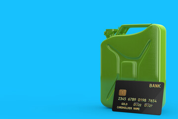 Aufkleber - Green Metal Jerrycan and Black Plastic Golden Credit Card with Chip. 3d Rendering