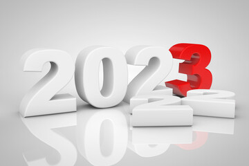 Aufkleber - New Year 2023 3d Sign. 3d Rendering