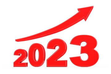 Aufkleber - Progress Arrow in New 2023 Year Sign. 3d Rendering
