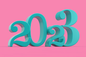 Poster - 2023 New Year Blue Sign in Duotone Style. 3d Rendering