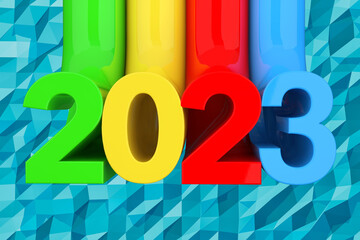 Poster - Abstract New 2023 Year Sign. 3d Rendering