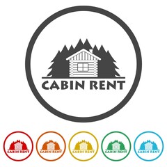 Canvas Print - Cabin rent icon. Set icons in color circle buttons