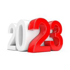 Aufkleber - Happy New 2023 Year Sign as Cube. 3d Rendering