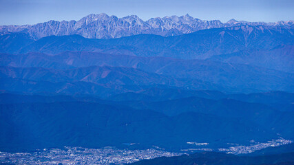 Naklejka na meble 秋　南アルプス仙丈ヶ岳山頂から　北アルプス槍穂高連峰の絶景