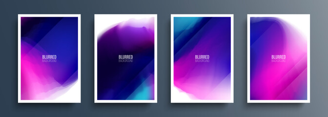 Leinwandbilder - Pink and Blue. Set of abstract backgrounds with color gradients for your creative graphic design. Vector illustration.