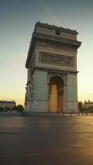 Wall Mural - hyper lapse Triumphal Arch at sunrise, Paris, France