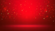 © Ton Photographer4289 - Empty dark red room with gradient red background and Abstract bokeh lights effect background. Christmas, valentine's day, new year concept