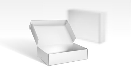 Sticker - Realistic Open And Closed Blank Packaging Boxes