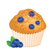 Delicious Blueberry Muffin icon vector. Fresh blueberry muffin icon vector isolated on a white background