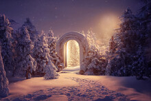 3d Illustration Of Tunnel To Magical Land Of Wonders And Fairy Tales
