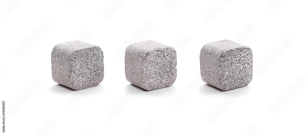 Soluble tablets on white background