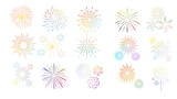 Fototapeta Dmuchawce - fireworks illustration collection