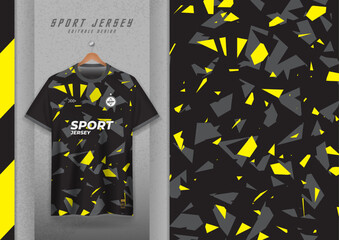 Wall Mural - Fabric pattern design for sports t-shirts, soccer jerseys, running jerseys, jerseys, workout jerseys. yellow black pattern