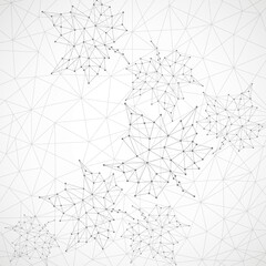 Wall Mural - abstract maple leaves in geometric shape on white background