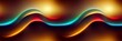 luminous sine waves, abstract multicolor background, colorful wavy effect, endless waveform banner, generative ai
