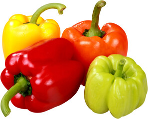 Poster - Bell peppers isolated on white background closeup