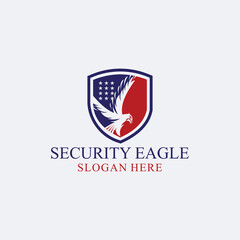 Wall Mural - Eagle vector logo, eagle protection eagle logo template design with vector shield combination,