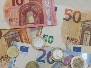 Wall Mural - Euro notes and coins, European Union