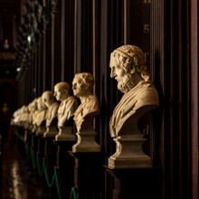 Bust Of Plato In Long Room Of Trinity College Old Library In Dublin