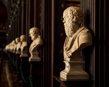 Bust Of Socrates In Long Room Of Trinity College Old Library In Dublin
