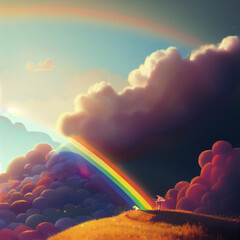 Poster - rainbow over the sea