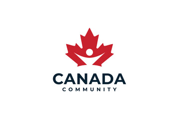 Wall Mural - Canada leaf community logo design