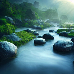 Canvas Print - river in the mountains