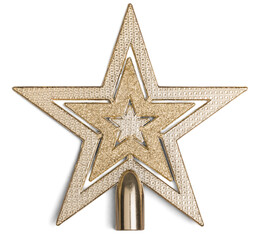 Wall Mural - shiny christmas star isolated on white