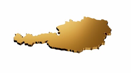 Sticker - Illustration of the Austria gold exclusive map isolated on a white background