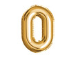 Gold number zero air balloon for baby shower celebrate decoration party on transparent background