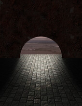 Tunnel With Stone Flor