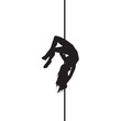 vector silhouette of a woman dancing pole dance