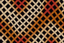Halloween Or Thanksgiving Day Seamless Pattern. Black And Orange Gingham Plaid Texture With Whole And Striped Squares. Checkered Background For Fall Blanket Or Tablecloth. 2d Illustrated Flat