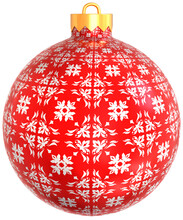 Transparent Red And White Ornament Christmas Ball 