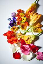 Colorful Flowers On White Surface 