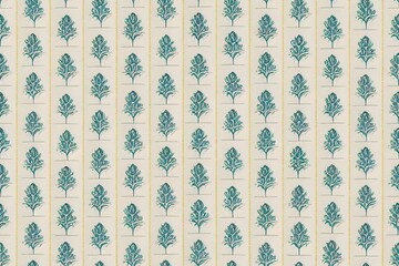 Vintage garden tree floral seamless pattern white background. Botanical chinoiserie wallpaper.