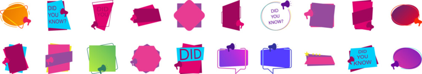 Sticker - Did you know icon collections vector design