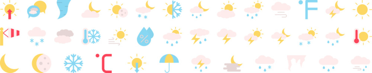 Wall Mural - Weather icon collections vector design