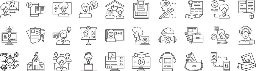 Sticker - Learning icon collections vector design