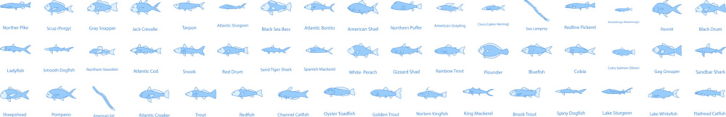 Wall Mural - Fish icon collections vector design