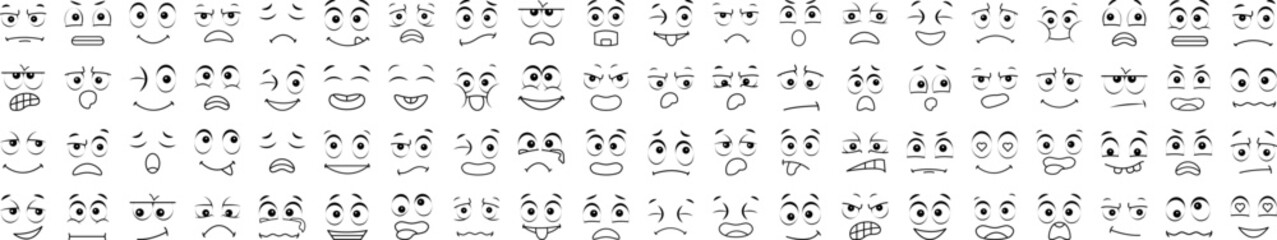 Poster - Cartoon faces icon collections vector design