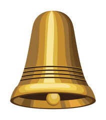 Sticker - golden christmas bell